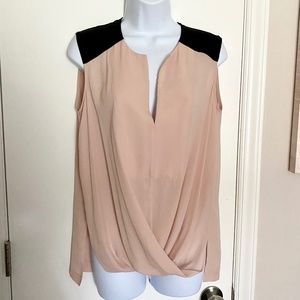 BCBG Max Azria Drape Front Sleeveless Blouse